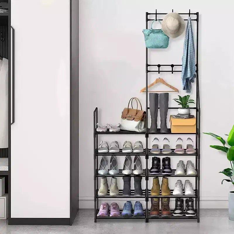 5-Tier Shoe Rack Shoe Storage Organizer, Freestanding Coat and Shoe Rack, 25-30 Pairs Shoe Shelf for Entryway Closet