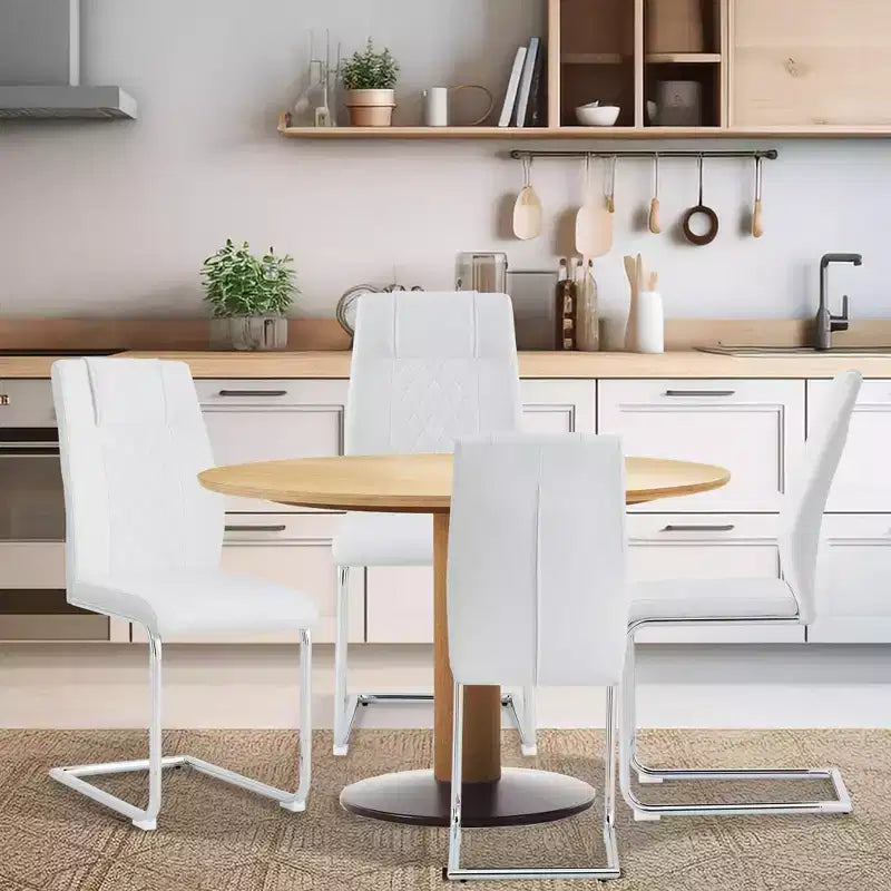 Dining Chairs Set of 4, Minimalist Modern Upholstered Chair with Metal Legs, Ideal for Home, Office, Kitchen, or Dining Room