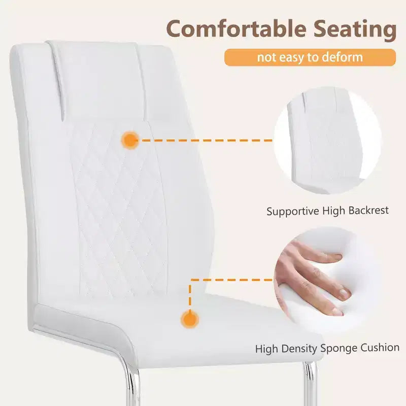 Dining Chairs Set of 4, Minimalist Modern Upholstered Chair with Metal Legs, Ideal for Home, Office, Kitchen, or Dining Room