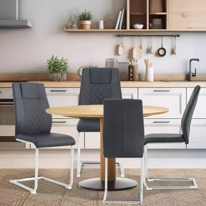 Dining Chairs Set of 4, Minimalist Modern Upholstered Chair with Metal Legs, Ideal for Home, Office, Kitchen, or Dining Room
