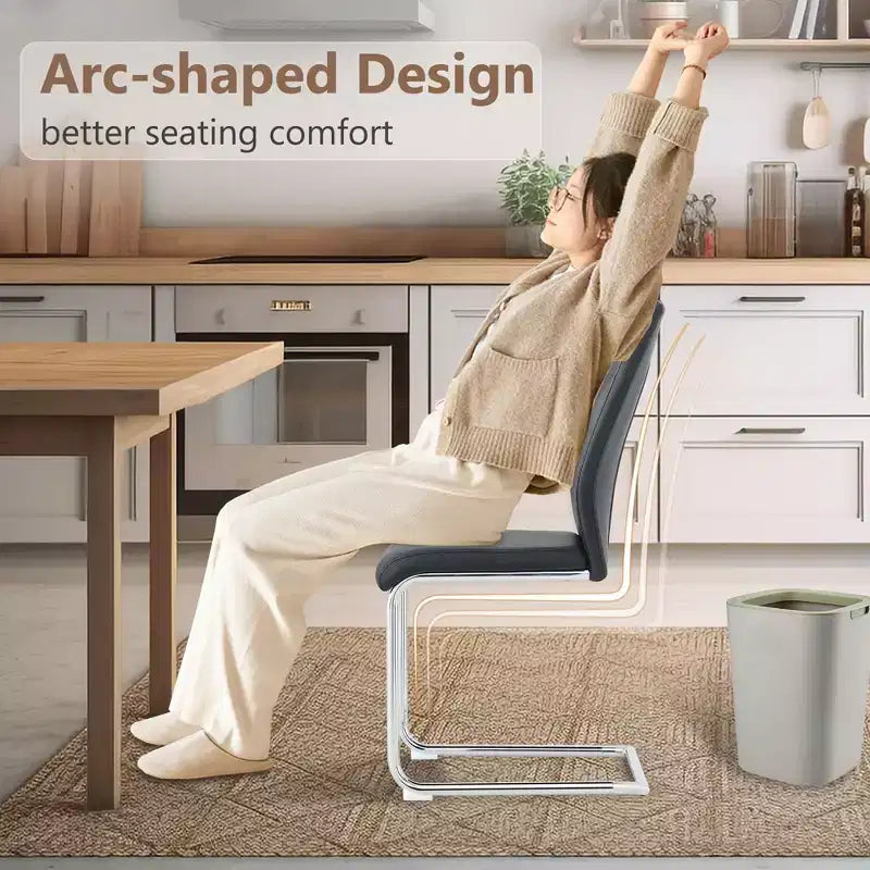 Dining Chairs Set of 4, Minimalist Modern Upholstered Chair with Metal Legs, Ideal for Home, Office, Kitchen, or Dining Room
