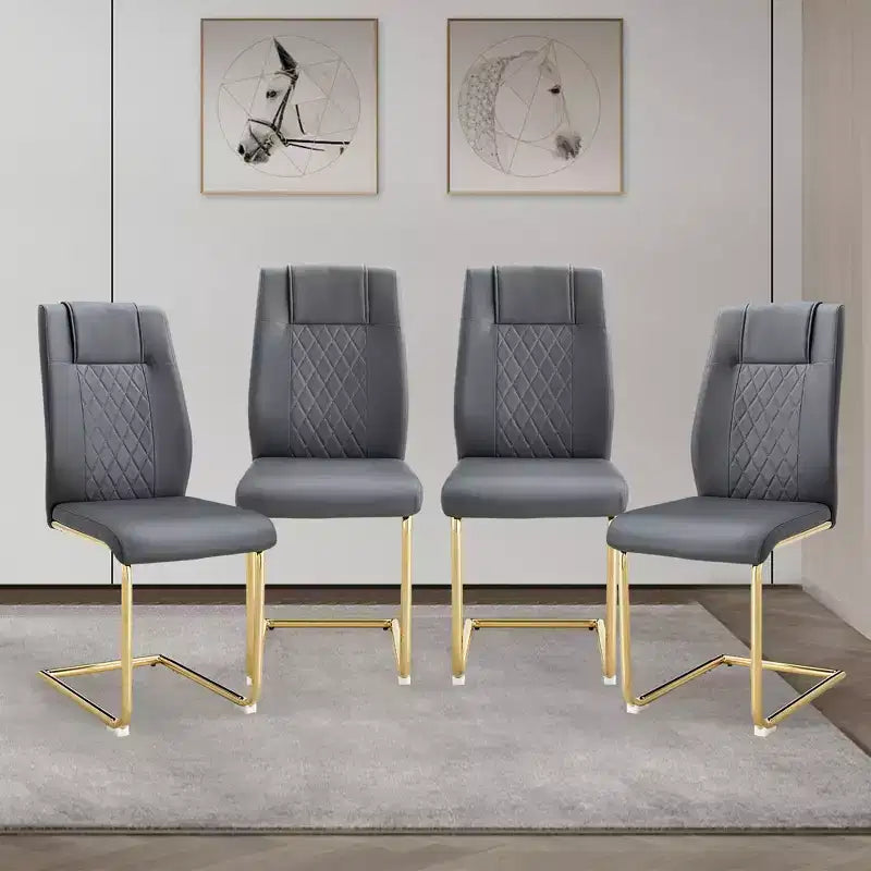 Dining Chairs Set of 4, Minimalist Modern Upholstered Chair with Metal Legs, Ideal for Home, Office, Kitchen, or Dining Room