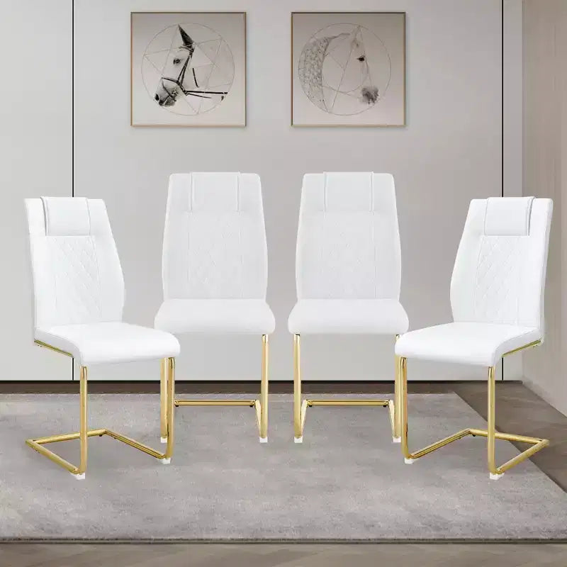 Dining Chairs Set of 4, Minimalist Modern Upholstered Chair with Metal Legs, Ideal for Home, Office, Kitchen, or Dining Room