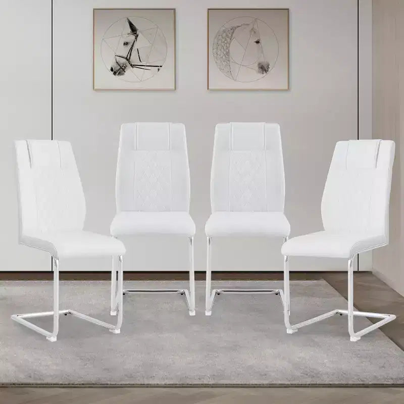 Dining Chairs Set of 4, Minimalist Modern Upholstered Chair with Metal Legs, Ideal for Home, Office, Kitchen, or Dining Room
