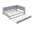 Twin/Full Size Beds with Storage Shelf, Wood Daybed Frame with Wireless Charging USB Ports, 250 Lbs Load Capacity