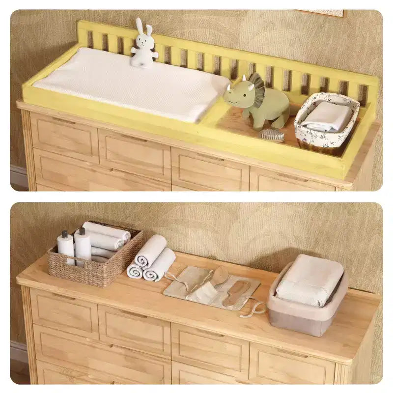 Solid Pine Wood Diaper Changing Table & Dresser: Removable Station,Drawer Storage, All-in-One Nursery Essential for Parents