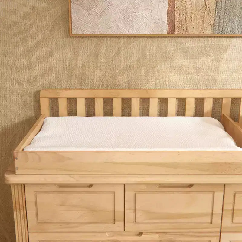 Table à langer et commode en bois de pin massif : plan à langer amovible, tiroirs de rangement, essentiel de puériculture tout-en-un pour les parents