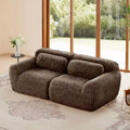Canapé sectionnel modulaire rose 2 places de 203,96 cm avec coussins de traversin et éponge haute densité 32D pour salons