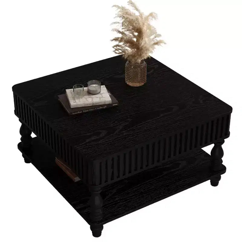 31.5 Modern Lift-Top Coffee Table with Storage, Retro Square Coffee Table with Solid Wood Legs, Stylish End Table for Living Room