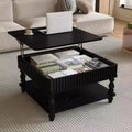 31.5 Modern Lift-Top Coffee Table with Storage, Retro Square Coffee Table with Solid Wood Legs, Stylish End Table for Living Room-Panipeachy
