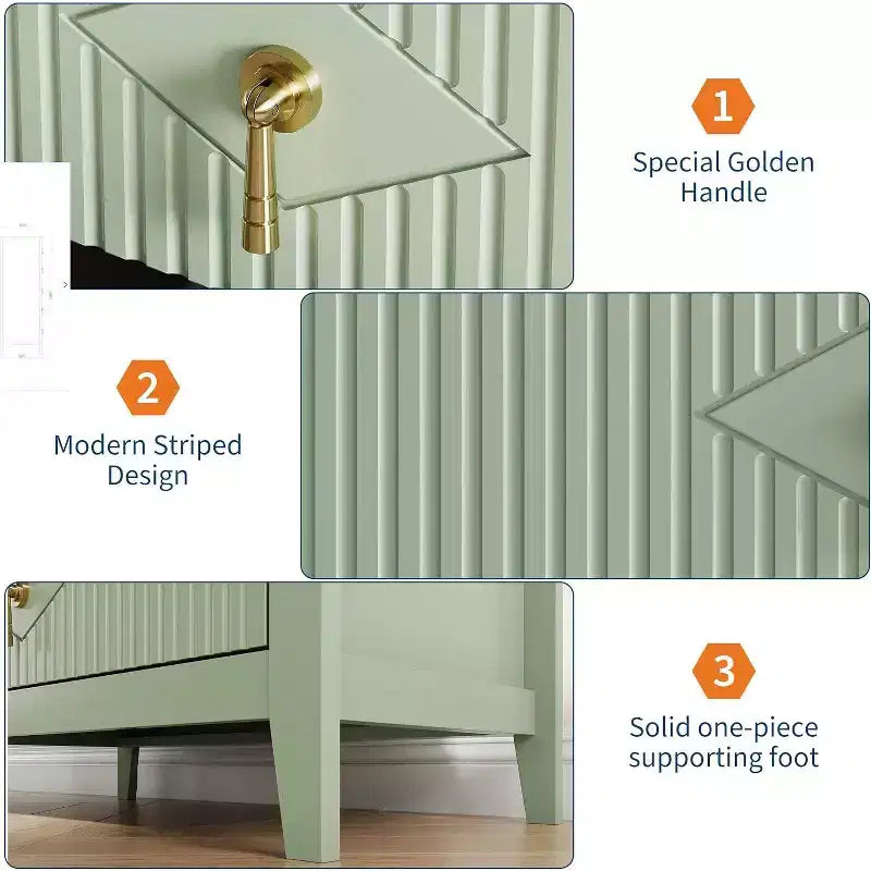 Commode cannelée à 5 tiroirs de 80 cm, commode de rangement moderne avec tiroirs profonds et kit anti-basculement