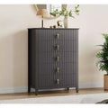 Acekool 31.5 5-Drawer Fluted Dresser, Modern Organizer Chest with Deep Drawers and Anti-Tip Kit