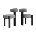 Upholstered Dining Chairs Set of 2, Modern and Comfortable Plush Boucle Chairs with Ergonomic Curved Back, for Living Room, Kitchen and Dining Room