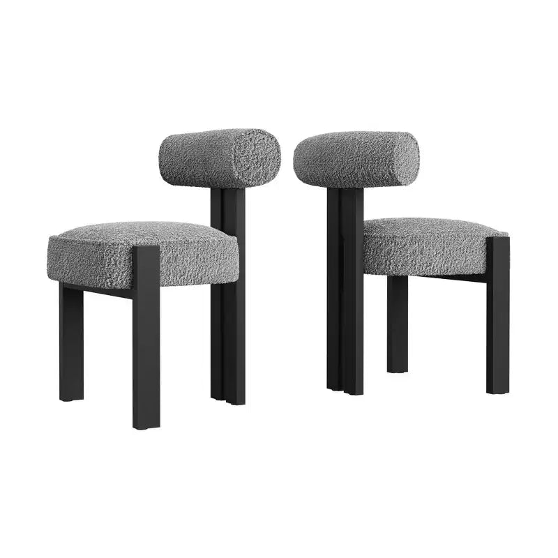 Upholstered Dining Chairs Set of 2, Modern and Comfortable Plush Boucle Chairs with Ergonomic Curved Back, for Living Room, Kitchen and Dining Room