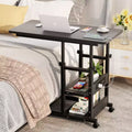 Besiost Height Adjustable C Table with USB Port and Wheels