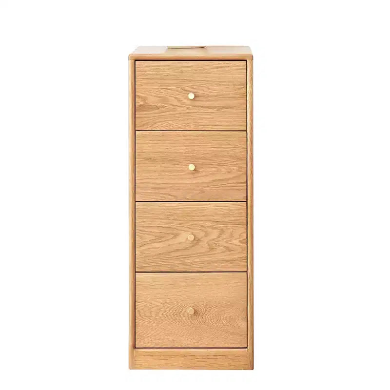 Commode en Chêne Massif, Meuble de Rangement à 3 ou 4 Tiroirs pour Chambre, Bureau ou Salon
