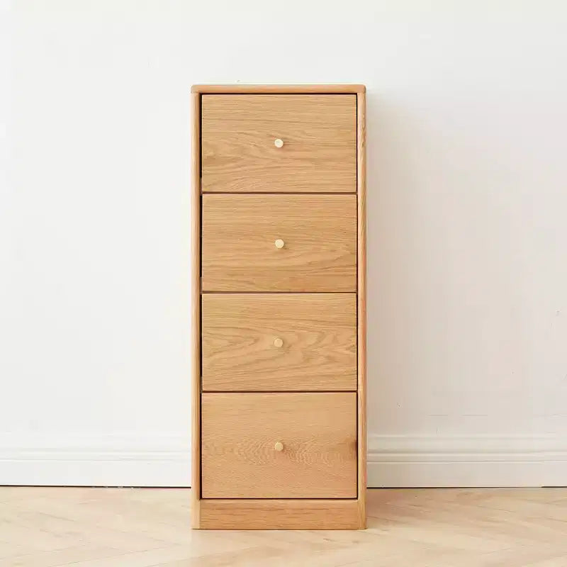 Commode en Chêne Massif, Meuble de Rangement à 3 ou 4 Tiroirs pour Chambre, Bureau ou Salon