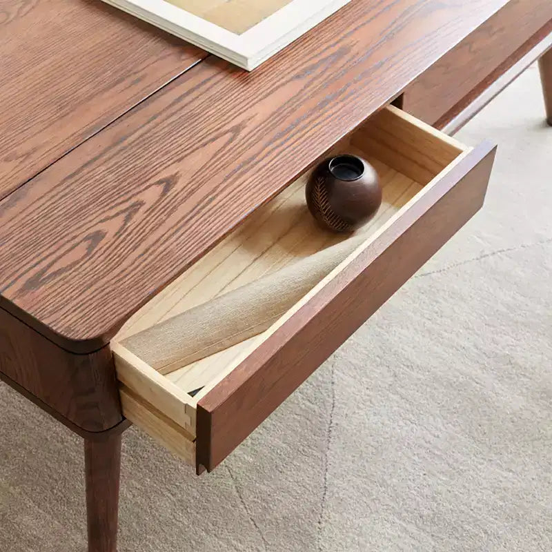 Table basse relevable, table centrale en chêne massif avec rangement caché pour salon ou bureau à domicile, assemblage facile