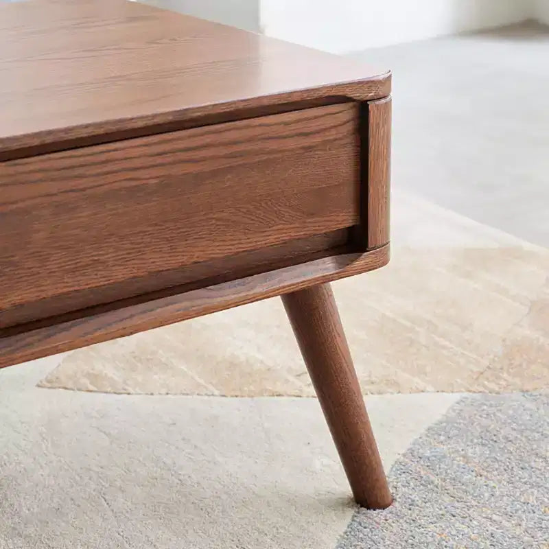 Table basse relevable, table centrale en chêne massif avec rangement caché pour salon ou bureau à domicile, assemblage facile