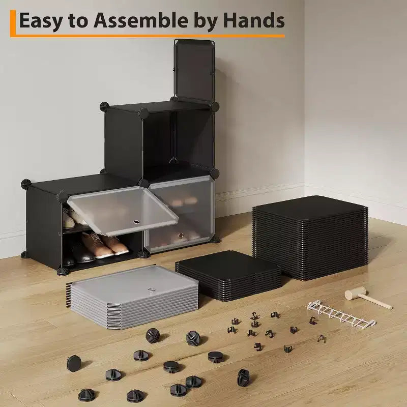 Meuble à chaussures étagère à étages en PVC, 3 colonnes 8 niveaux, meuble de rangement pour chaussures, étagères à chaussures en plastique pour couloir, placard, chambre, entrée, blanc