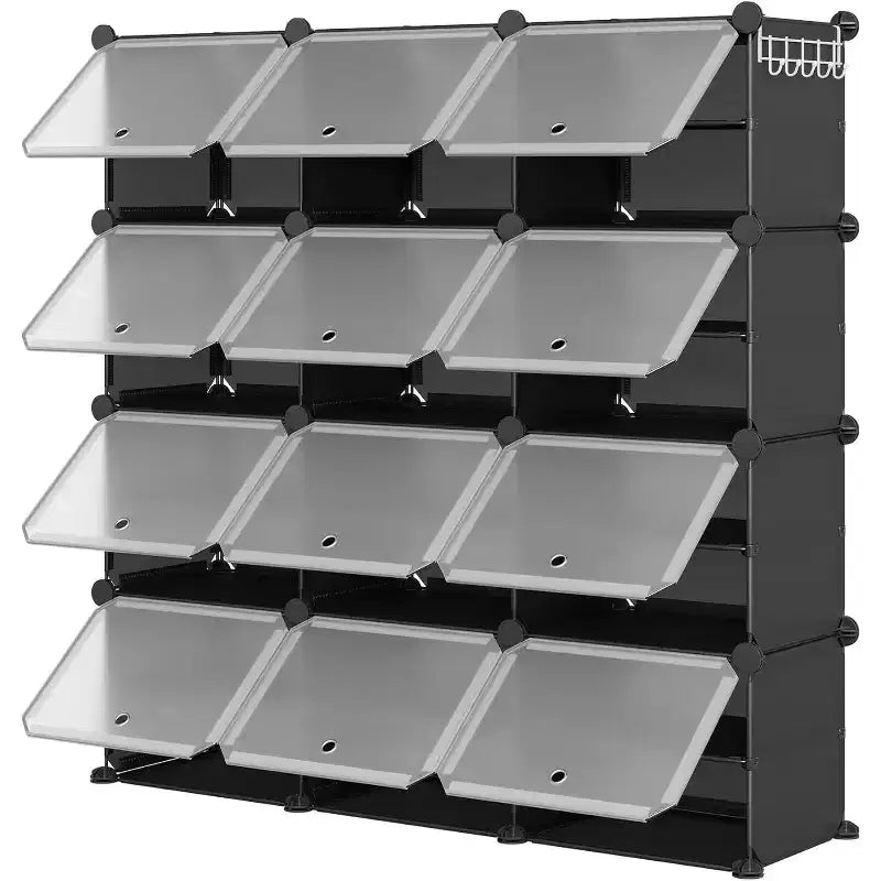Meuble à chaussures étagère à étages en PVC, 3 colonnes 8 niveaux, meuble de rangement pour chaussures, étagères à chaussures en plastique pour couloir, placard, chambre, entrée, blanc