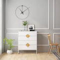 Modern Sideboard Buffet with Four Drawers, Adjustable Shelves, and Square Handles for Dining and Living Room