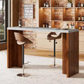 Table de bar 55 po pour 4-6 personnes, table de pub à hauteur de comptoir avec plateau extra épais