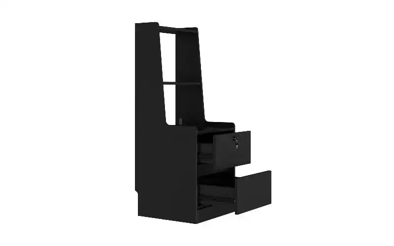 Table de chevet haute avec veilleuse et station de recharge, Table d'appoint avec étagère, Tables de chevet modernes avec meuble de rangement pour chambre à coucher