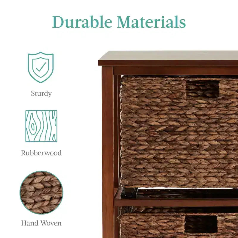 Classeur vertical à roulettes pour la maison, le bureau avec cadre en bois d'hévéa, roulettes verrouillables